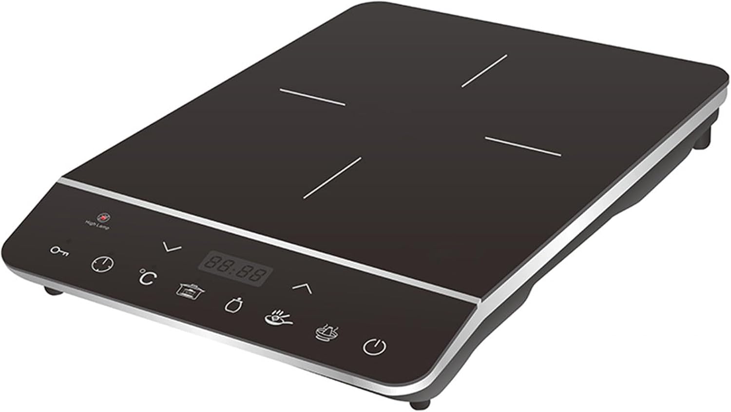 1800W High Power Induction Cooktop 9-Speed Safety Lock Intelligent Touch Control Heating Plate 3H Timer Portable Induction Cooktop