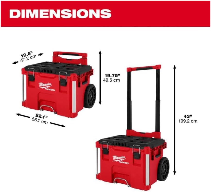 Milwaukee PACKOUT Rolling Tool Box with Low Profile Handle