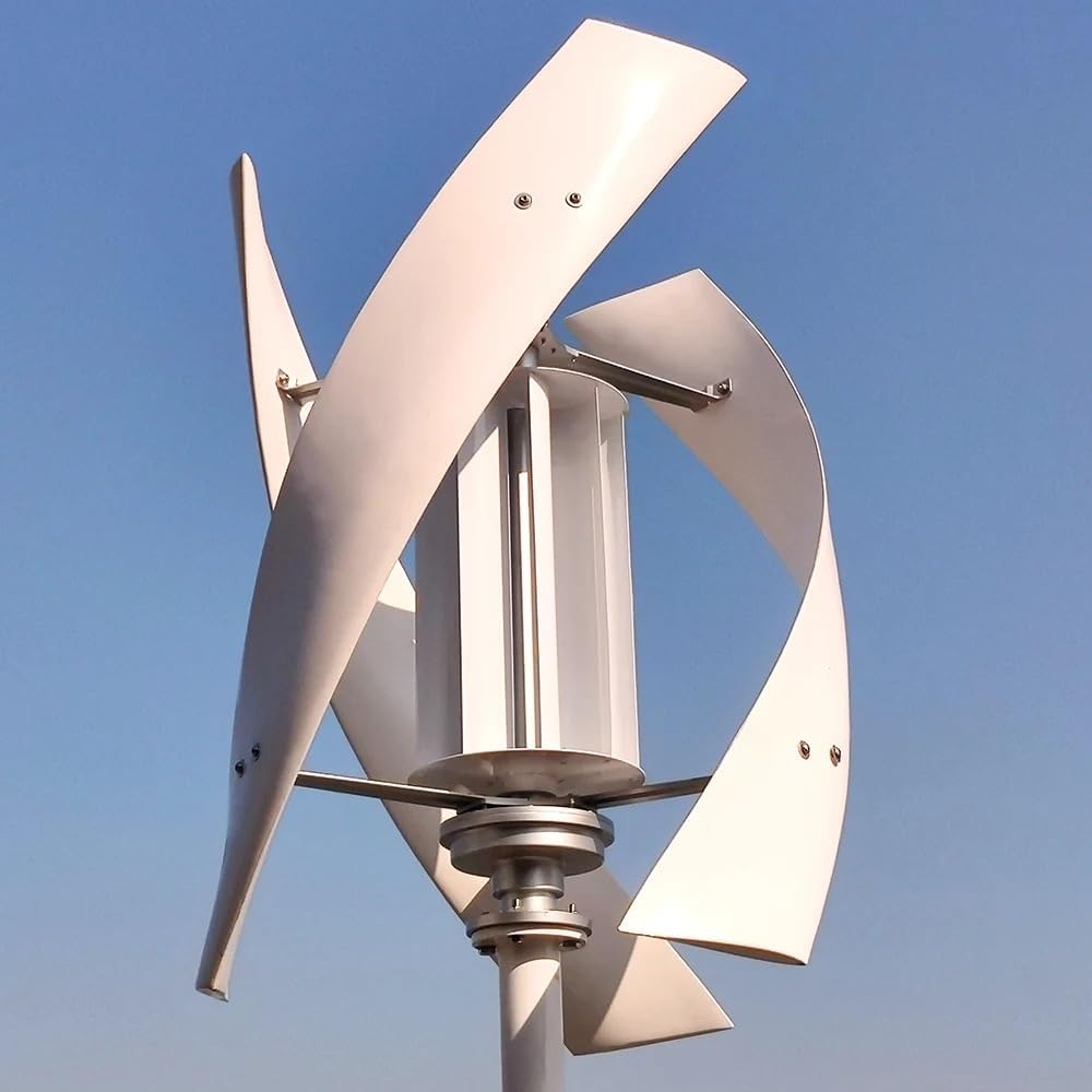 Wind Turbine Generator, 3000W 24V 48V Vertical Wind Turbine Generator for Home Free Energy Wind Power Windmill Permanent Maglev with MPPT Controller for Boats, Gazebos, Chalets, or Mobile Homes(With C