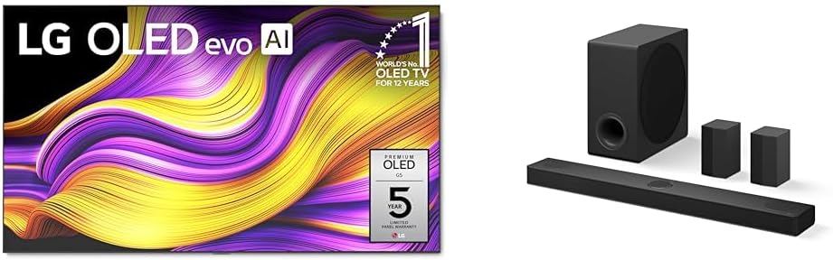 LG 97' OLED evo G5 Series 4K Smart TV Bundle with S80TR 5.1.3 ch OLED evo Matching Soundbar and Surround Speakers (2025, 2024 Models)