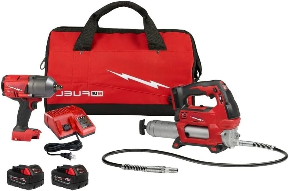 2767-22GR Cordless Combo Kits for Milwaukee M18 FUEL High Tourque Impact Wrench/Grease Gun
