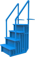 Aqua Select Anti-Slip in-Pool Steps | Blue | for Above Ground Swimming Pools | Can Mount to Decks 48' to 54' H | Safety Stairs Capacity Up to 350 lbs