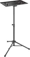 K&M Konig & Meyer 12185.000.55 Laptop Stand | Oversized Desk w/Adjustable Height & Securing Bolts | Cross Brace Foldable Tripod Legs | Ergonomic | Compact | Portable | German Made | Black