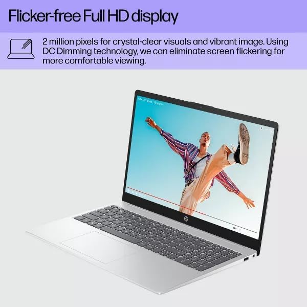 HP 2025 Laptop | 15-FD000 | 15.6' 1920 x 1080 Touch | Intel-10 Core i5-1334U | Intel Iris Xe Graphics |16GB DDR4 | 1TB SSD | Windows 11 Home | Wi-Fi 6 - Bluetooth 5.3-720p HD Camera - Silver