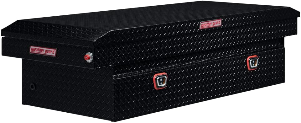 Weather Guard Saddle Truck Tool Box Aluminum Full Extra Wide Gloss Black