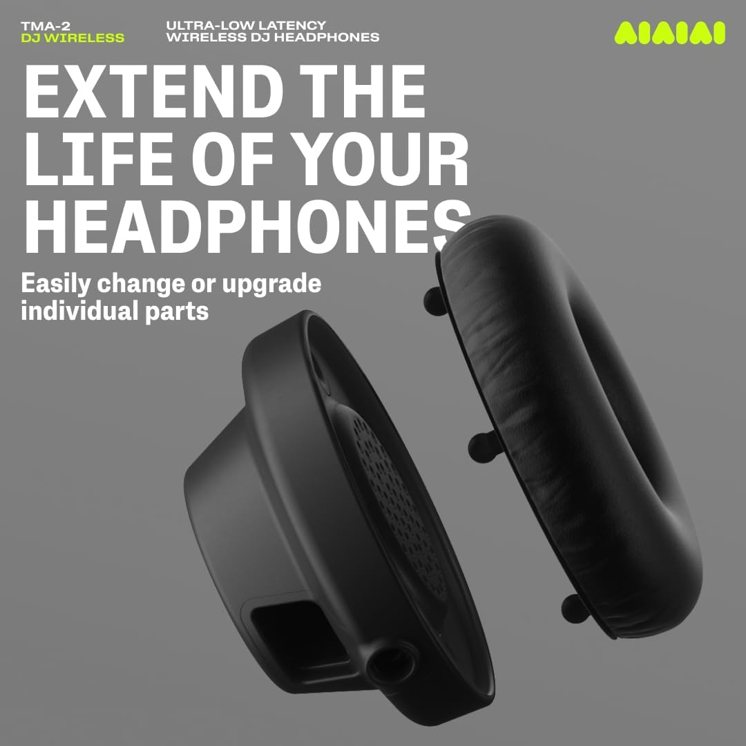 Aiaiai TMA-2 DJ Wireless - Professional Wireless DJ Headphones with Ultra-Low Latency Audio, 20+ Hours of Playback, Durable Lightweight Design, High Isolation Ear Pads and Added Bluetooth.