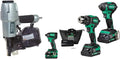 Bundle of Metabo HPT Pneumatic Siding Nailer with BONUS 18V Triple Hammer Impact Driver Kit, KNV65AH2 + Metabo HPT 18V MultiVolt™ Cordless Brushless Driver Drill & Impact Driver Combo Kit, KC18DEXQB