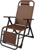 Folding Deck Chair, Leisure Rattan Garden Rocking Chair for Indoor nap Lunch Break/Outdoor Camping Beach