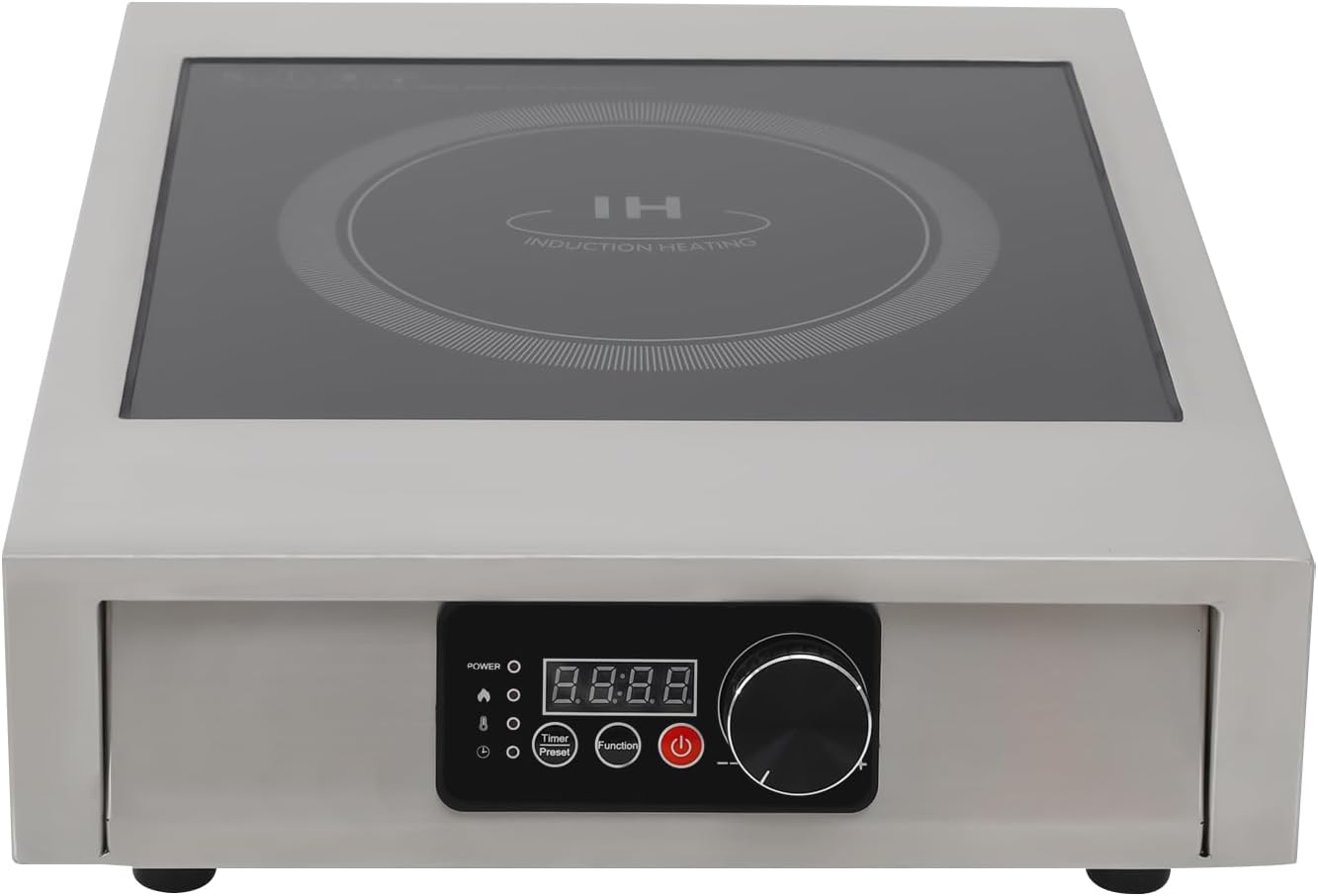 Induction Cooktop 3500W Electric Stove Top Burner Electric Countertop Single Burner with LED Display Portable Induction Cooktop for Home Kitchens, Backyard Cooking, RVs