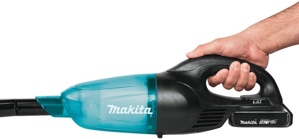 Makita XLC02R1B 18V LXT Lithium-Ion Compact Cordless Vacuum Kit (2.0Ah), Black/Greenish Blue