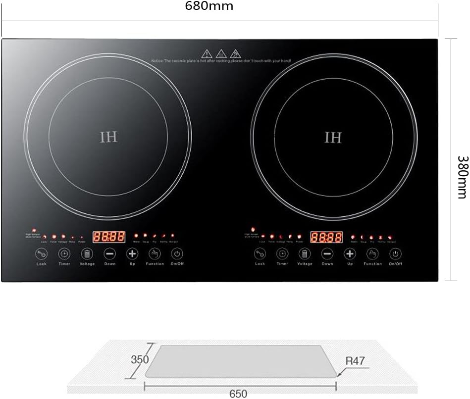 Double Induction Cooktop, Electric Induction Cooktop 2 Burners,2400W Portable Induction Cooktop,Touch Control, Induction Stove for Fast Cooking, Bulit-in&Countertop