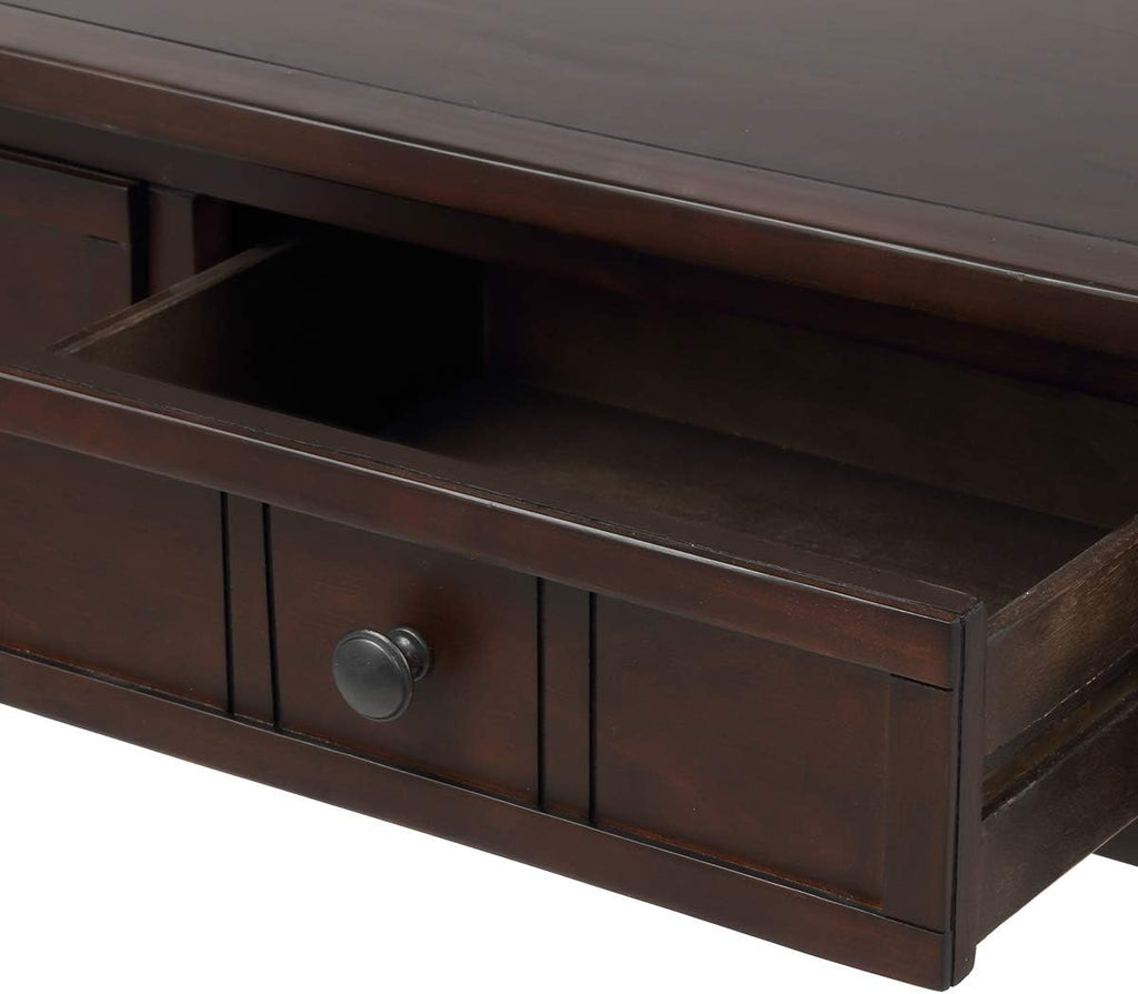 Bellemave Console Table with Drawers, Retro Entryway Table with 2 Drawers and Open Storage Shelf, Narrow Long Sofa Table, Behind Couch Table for Living Room, Foyer and Hallway,Espresso