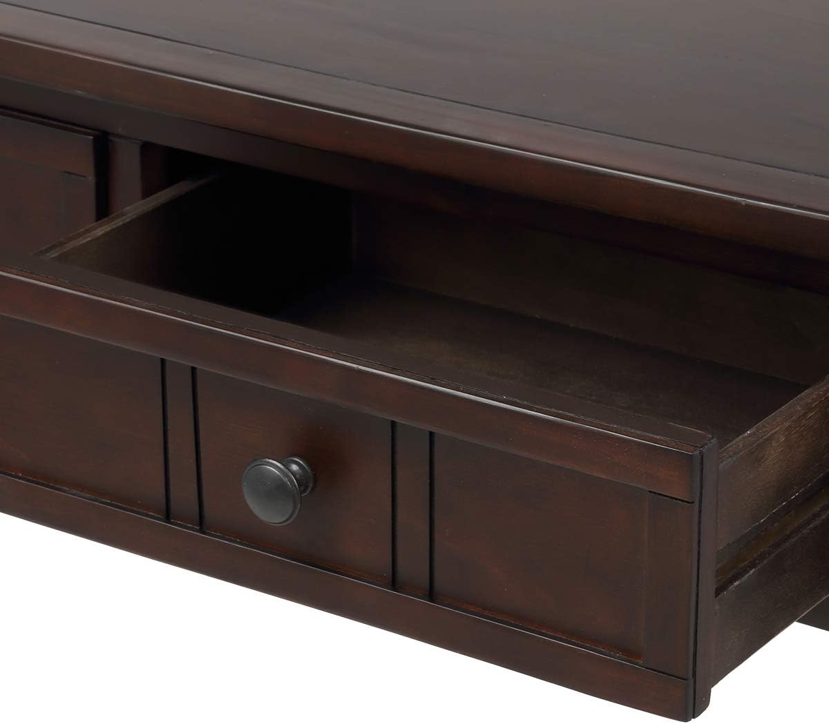 Bellemave Console Table with Drawers, Retro Entryway Table with 2 Drawers and Open Storage Shelf, Narrow Long Sofa Table, Behind Couch Table for Living Room, Foyer and Hallway,Espresso