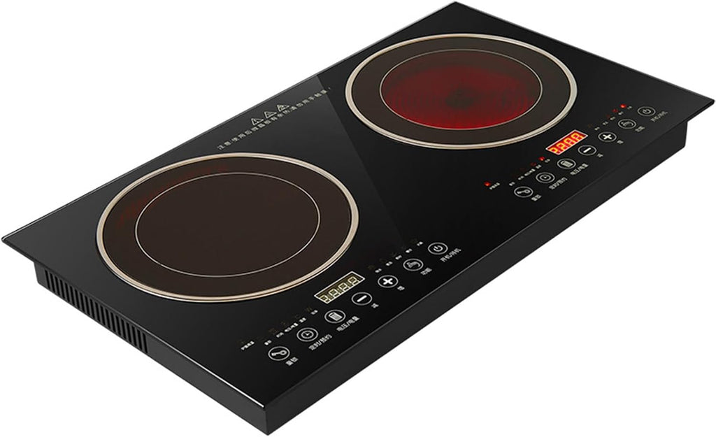2200W Dual-Head Household Smart Induction Cooktop Independent Booking Timer 10-Speed Safety Lock Portable Induction Cooktop