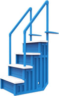 Aqua Select Anti-Slip in-Pool Steps | Blue/White Steps | for Above Ground Swimming Pools | Can Mount to Decks 48' to 54' H | Safety Stairs Capacity Up to 350 lbs