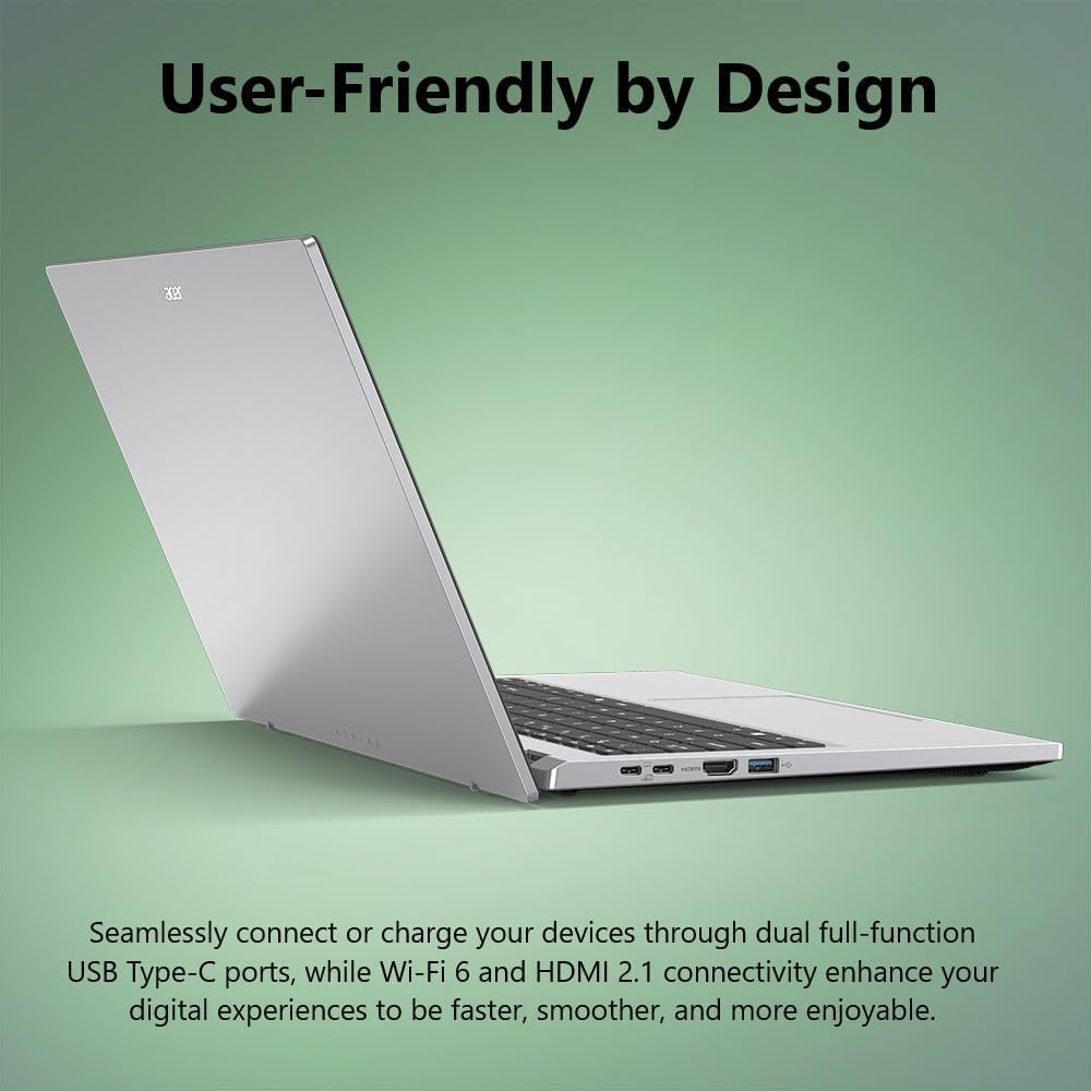acer Aspire Go 15 Slim Laptop | 15.6' Full HD Display | Powerful 8-Core Intel Core 3 N355 | 16GB RAM | 1TB SSD | Copilot AI Ready | Microsoft Office | HDMI | Wi-Fi 6 | Windows 11 Home | WOWPC USB