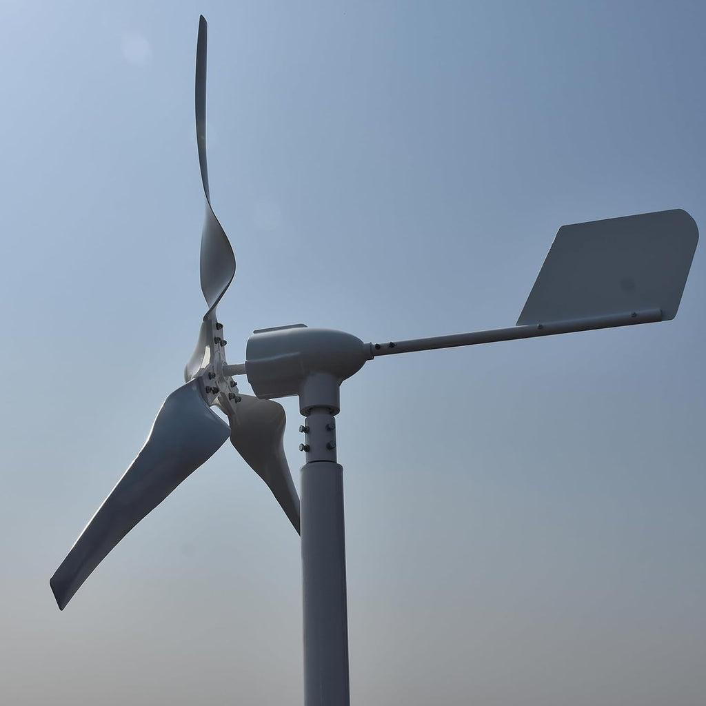 2200W / 3000W Home Wind Turbine Generator Kit 12V / 24V / 48V Permanent Magnet Wind Turbine Generator with Controller, 3 Blades Economy Windmill for Wind Solar Hybrid System,3000w,24V