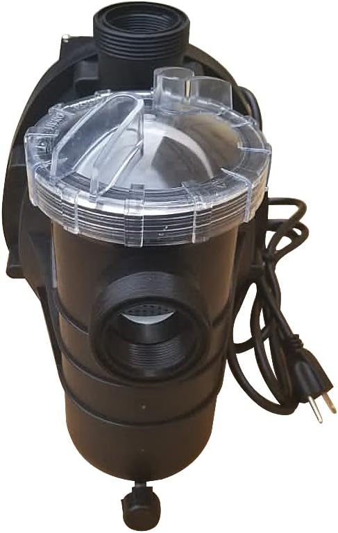 FibroPool 0.2 HP Above Ground Pool Pump 2520 GPH - 1.25' & 1.5' Hose Adapters & PTFE Tape - Clear Lid Strainer - Energy Efficient