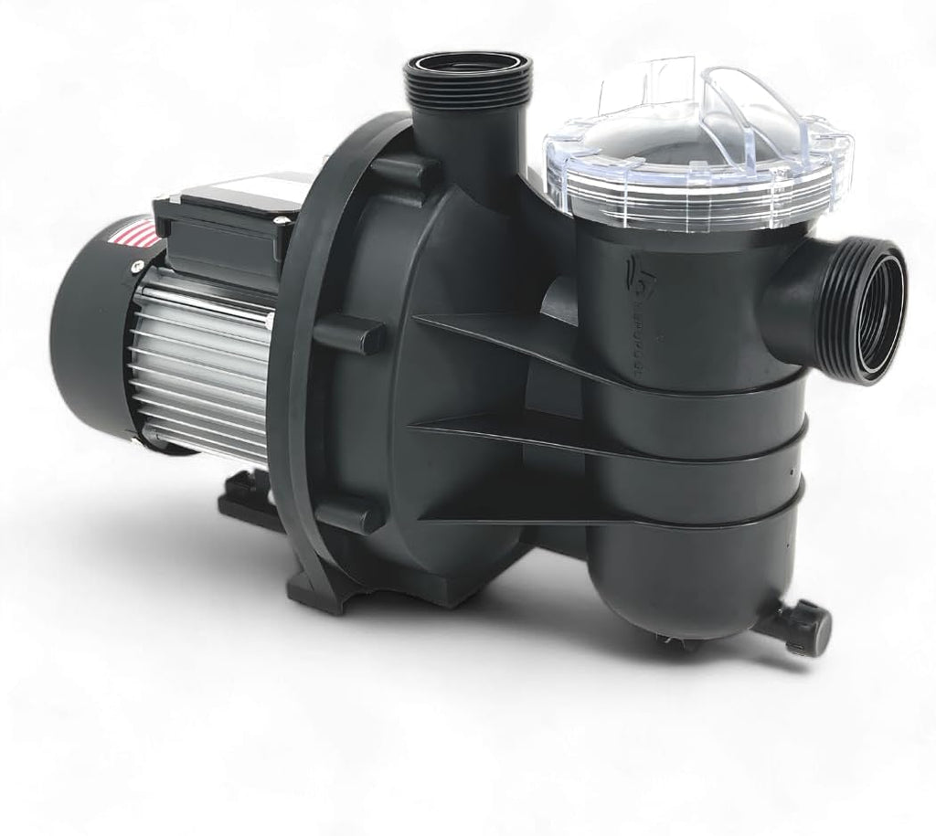 FibroPool 1HP Above Ground Pool Pump – 4500 GPH High Efficiency Motor, Clear Lid Strainer, 120V Pool Pump with Hose Adapters for Easy Installation, Heavy Duty ABG100