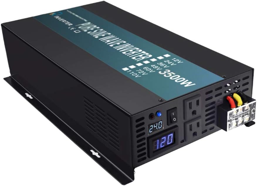 WZRELB 3500W Pure Sine Wave Solar Power Inverter Generator 24V DC to 120V AC Converter Car Inverter