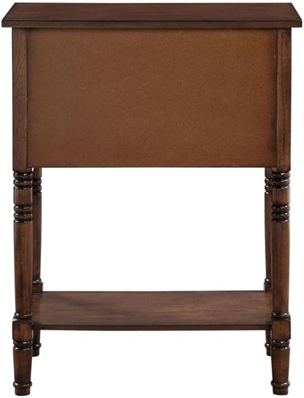 Convenience Concepts Kendra Entryway Hall Table 23.75' - 3 Storage Drawers, Traditional Console with Shelf for Decor, Office & Hallway Organizer, No Tools Assembly, Solid Wood Legs, Dark Oak