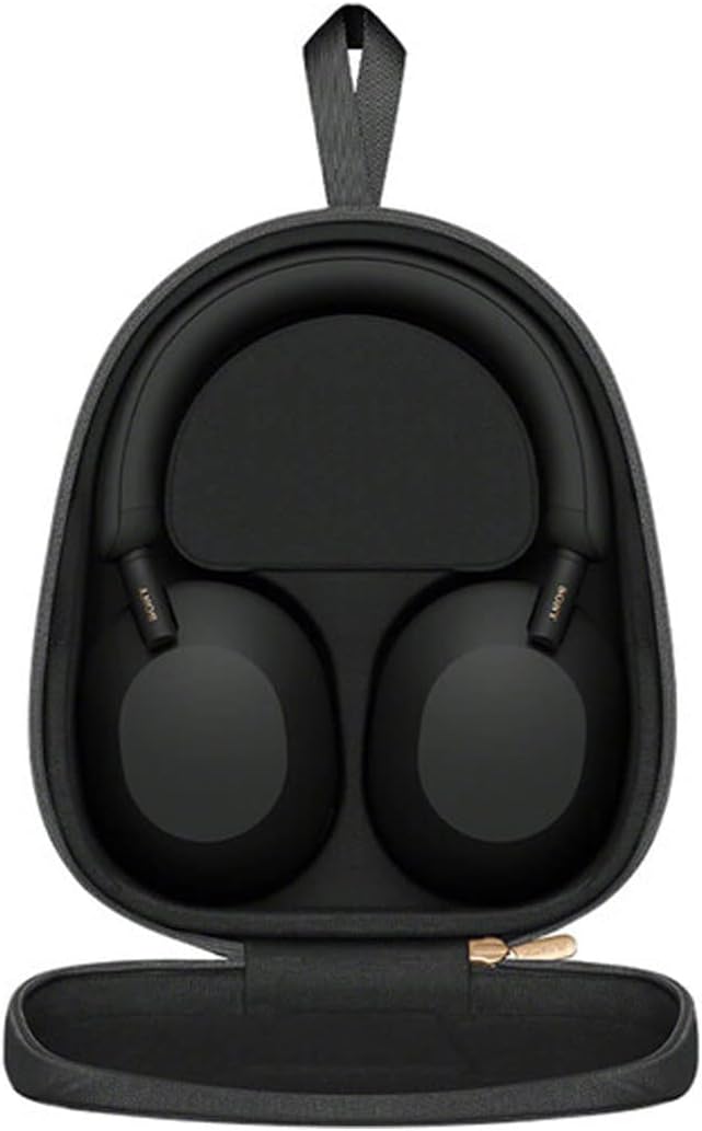 Sony WH-1000XM5 Noise-Canceling Wireless Over-Ear Headphones (Black), 30 Hours Playback Time, Hands-Free Calling, Alexa Voice Control - Kit with Charging Cube
