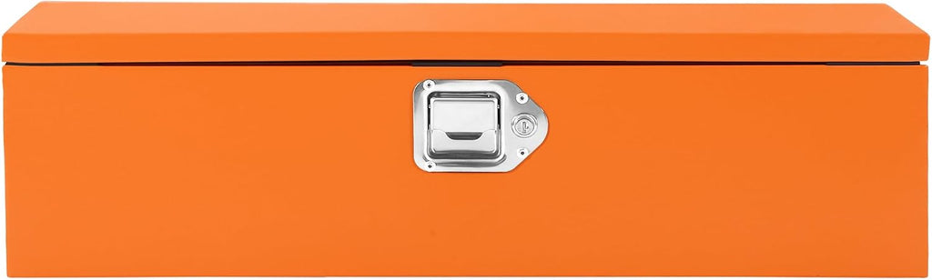 Garvee Black Steel Truck Bed Tool Box, Diamond Plate Tool Box with Side Handle and Lock Keys, Storage Toolbox Chest Box Organizer for Pickup, Truck Bed, RV, Trailer