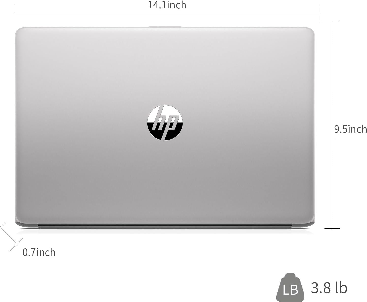 HP Essential Laptop, 15.6' FHD Display, Intel Core i3-1215U, 12GB RAM, 512GB PCIe SSD, Fingerprint Reader, Webcam, Type-C, HDMI, SD Card Reader, Wi-Fi, Windows 11 Home, Silver