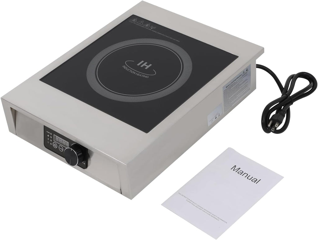 Induction Cooktop 3500W Electric Stove Top Burner Electric Countertop Single Burner with LED Display Portable Induction Cooktop for Home Kitchens, Backyard Cooking, RVs
