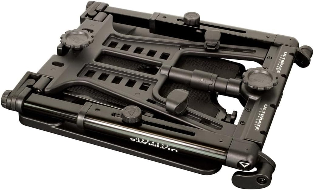 Ultimate Support LPT-1000QR Laptop/DJ Stand w/ Telescoping Arms, Second Tier, 5/8' Mount, and QuickRelease Center Post