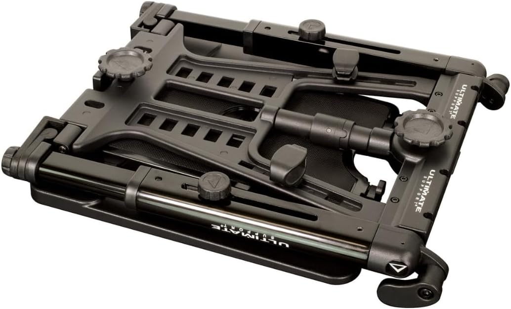 Ultimate Support LPT-1000QR Laptop/DJ Stand w/ Telescoping Arms, Second Tier, 5/8' Mount, and QuickRelease Center Post