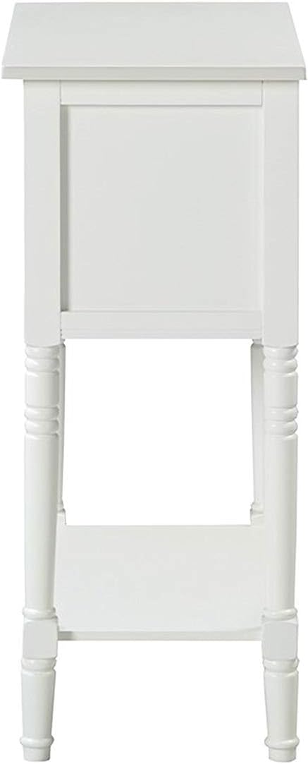 Convenience Concepts Kendra Entryway Hall Table 23.75' - 3 Storage Drawers, Traditional Console with Shelf for Decor, Office & Hallway Organizer, No Tools Assembly, Solid Wood Legs, White