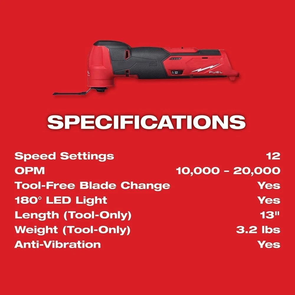 2526-21XC Cordless Oscillating Tool for Milwaukee M12 FUEL 12V Brushless Oscillating Multi-Tool Kit - New