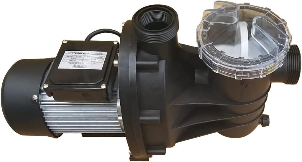FibroPool 0.2 HP Above Ground Pool Pump 2520 GPH - 1.25' & 1.5' Hose Adapters & PTFE Tape - Clear Lid Strainer - Energy Efficient