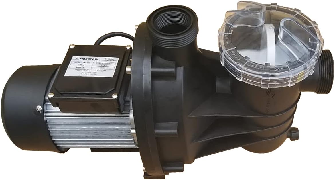FibroPool 0.2 HP Above Ground Pool Pump 2520 GPH - 1.25' & 1.5' Hose Adapters & PTFE Tape - Clear Lid Strainer - Energy Efficient