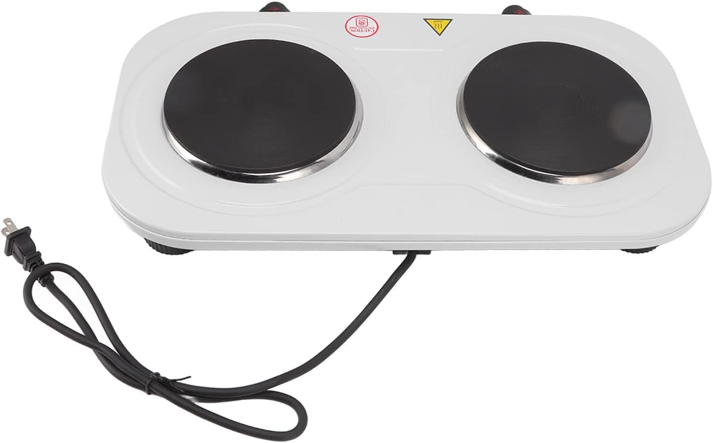 Hot Plate, Electric Double Portable Induction Cooktop Double Home Adjustable Temperature Electric Stove Cast Iron Electric Stove for Kitchen Camping Cooking