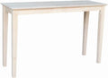 International Concepts Shaker Console Table, 48-Inch Long, Solid Parawood, Unfinished