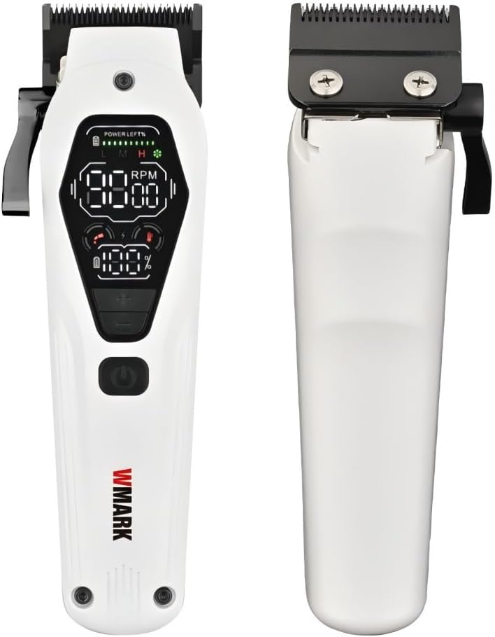 WMARK Professional 3-in-1 Zinc Alloy Barber Kit - 3 Speed Setting with Digital Display (Speed/RPM/Power) & Smart Reminders (Oiling/Overheat), Hair Clipper/Trimmer/Shaver for Barber & Men, NG-7602KIT
