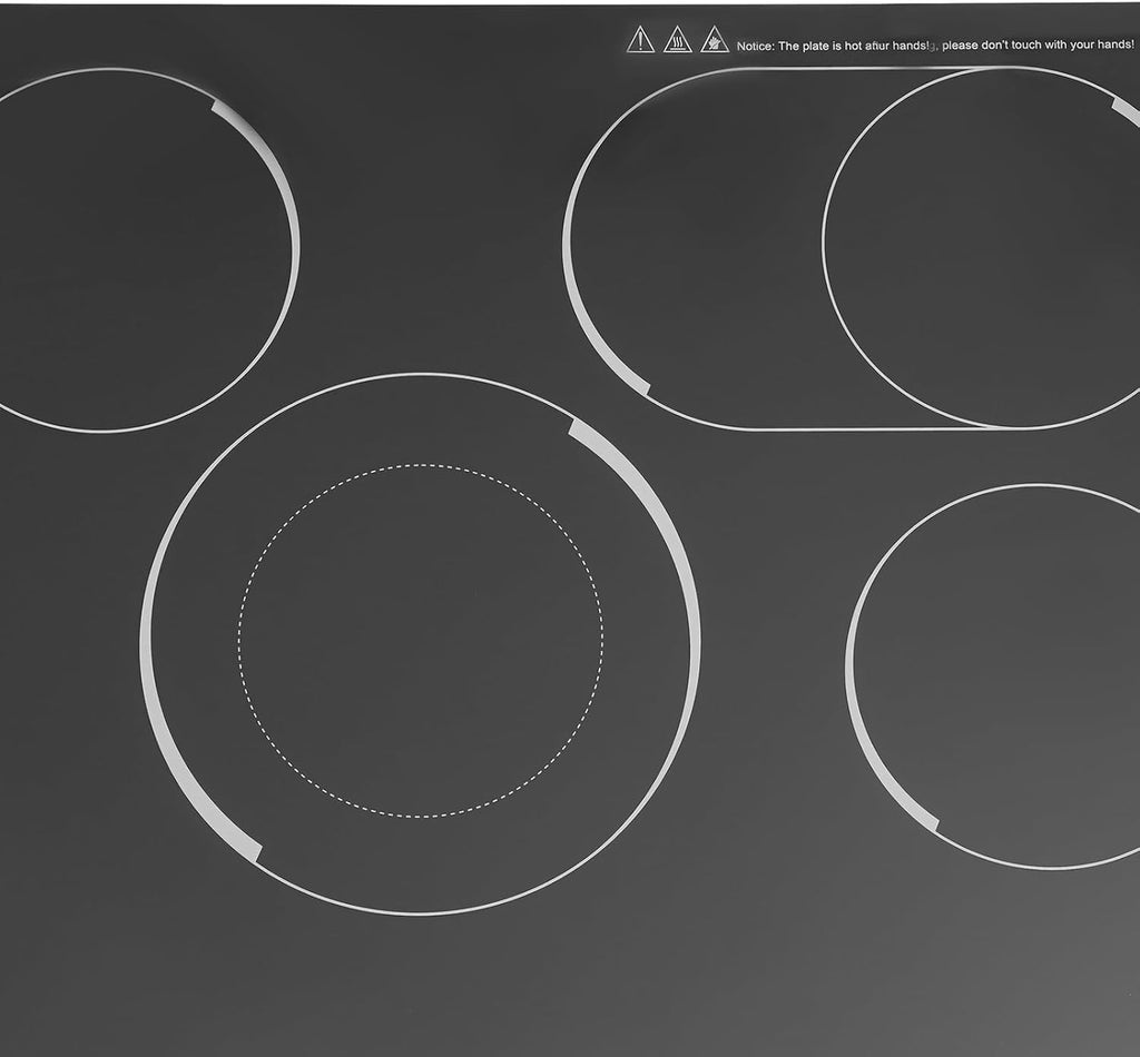 4 Burners Electric Cooktop, 24In Electric Kitchen Stoves 1200W Induction Cooktop with LED Screen for Home and Hotel 23.62 x 20.08 x 3.94 Inch