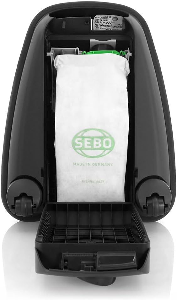 SEBO 9687AM AIRBELT K3 Premium Canister Vacuum Cleaner with 7-Year Motor Warranty, Comes with Powerful ET-1 Powerhead for Pets and Carpeting + Parquet Brush, 37-Foot Operating Radius, Made in Germany