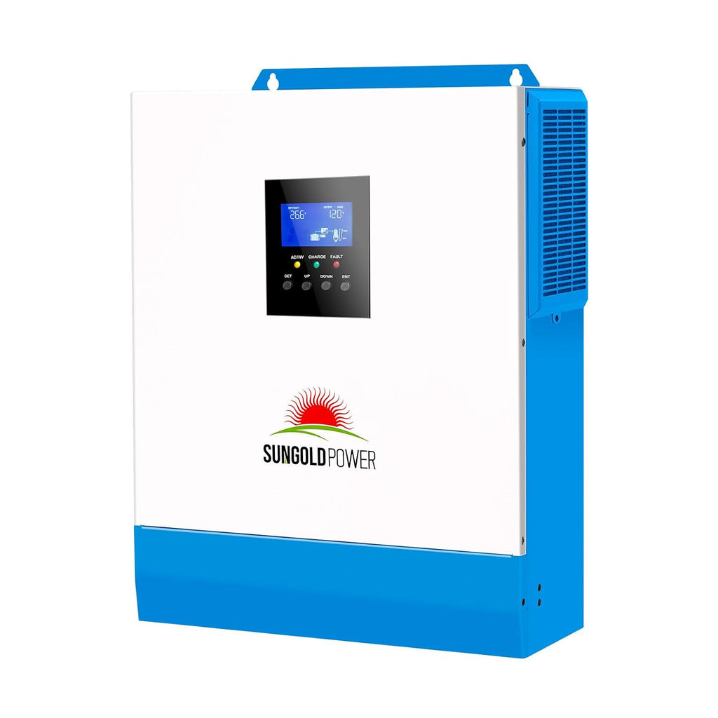 SUNGOLDPOWER UL1741 3000W Solar Inverter 24Vdc to 120Vac, All in One Inverter 60A MPPT(MPPT Voltage Range:30-90Vdc) and 40A AC Battery Charger, Pure Sine Wave for Off Grid System