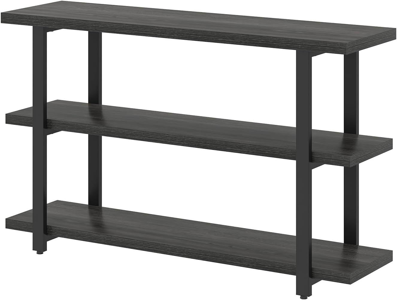 FOLUBAN Entryway Table, Wood Sofa Table with Storage Shelves for Living Room, Modern Console Table for Hallway, Entrance, or Behind Couch, Dark Gray, 47 Inch