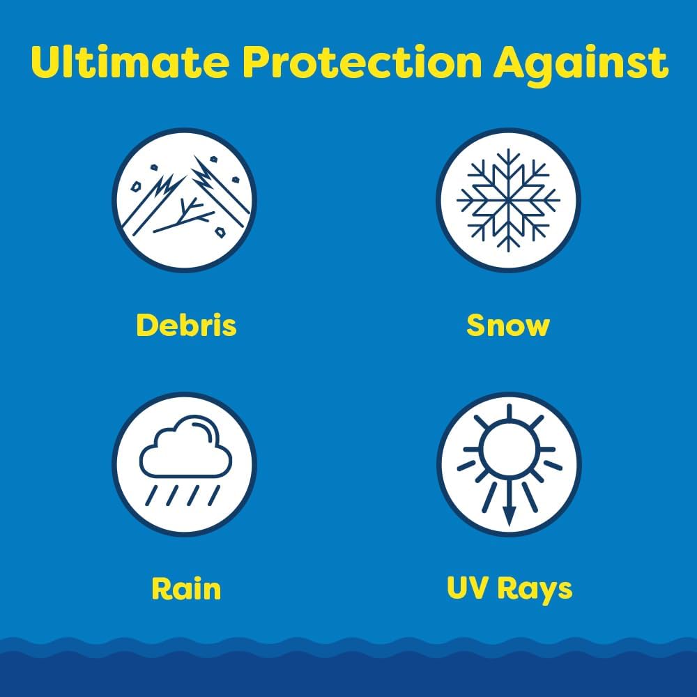 In The Swim 28 Ft Round Polar Plus Above Ground Pool Winter Cover - Heavy-Duty - 12 Year Year Warranty, UV-Resistant Tarp with Cable & Winch for Cold Weather Protection