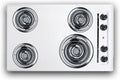 Summit 30' 4 Burner Electric Cooktop. 230 Volt Coil Electric Cooktop, White- WEL05