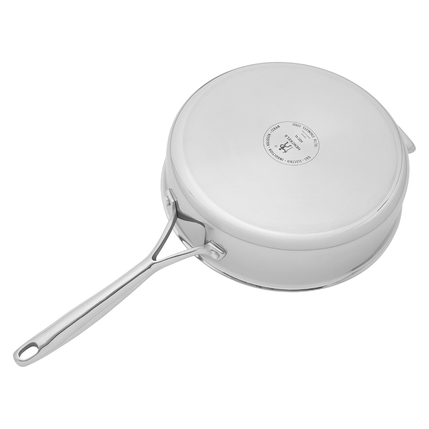 HENCKELS Paradigm 4-qt Saute Pan with Lid, Stainless Steel Nonstick Deep Saute Pan with Helper Handle, 3-Ply Clad Base for Induction Cooktop, Oven & Dishwasher Safe