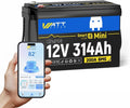WattCycle 12V 314Ah Mini LiFePO4 Lithium Battery with Bluetooth 5.0, 200A BMS, 4.01kWh Energy, Low-Temp Protection, 10+ Years Lifespan, for RV, Marine, Camping, Solar Off-Grid