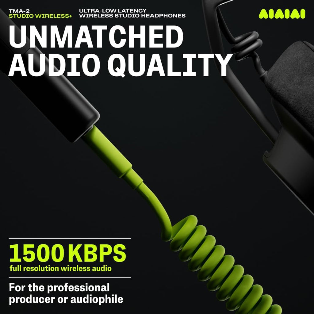 AIAIAI TMA-2 Studio Wireless+ Headphones Over Ear, W+ Link Technology, Fully Modular Construction, Uncompressed Wireless Audio, Premium Memory Foam Cushions, Ergonomic Creator Headband