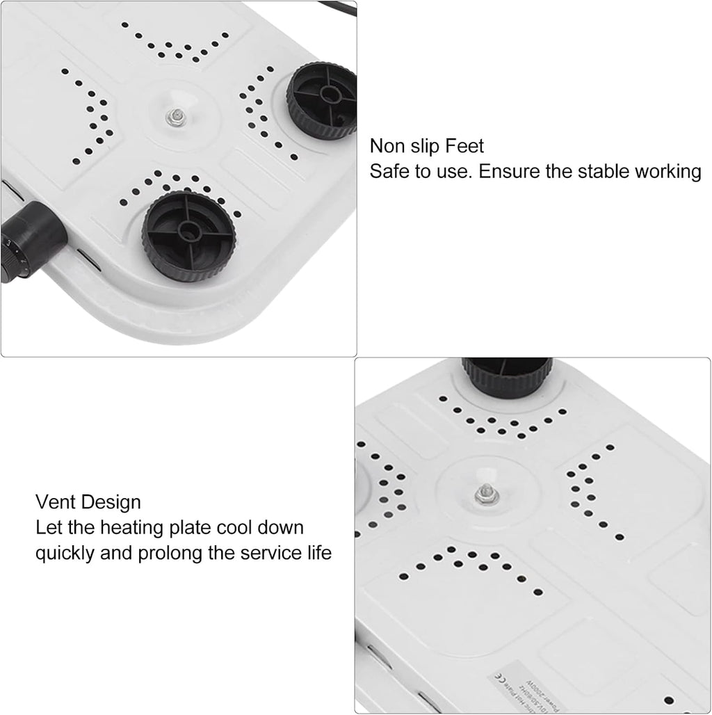 Hot Plate, Electric Double Portable Induction Cooktop Double Home Adjustable Temperature Electric Stove Cast Iron Electric Stove for Kitchen Camping Cooking