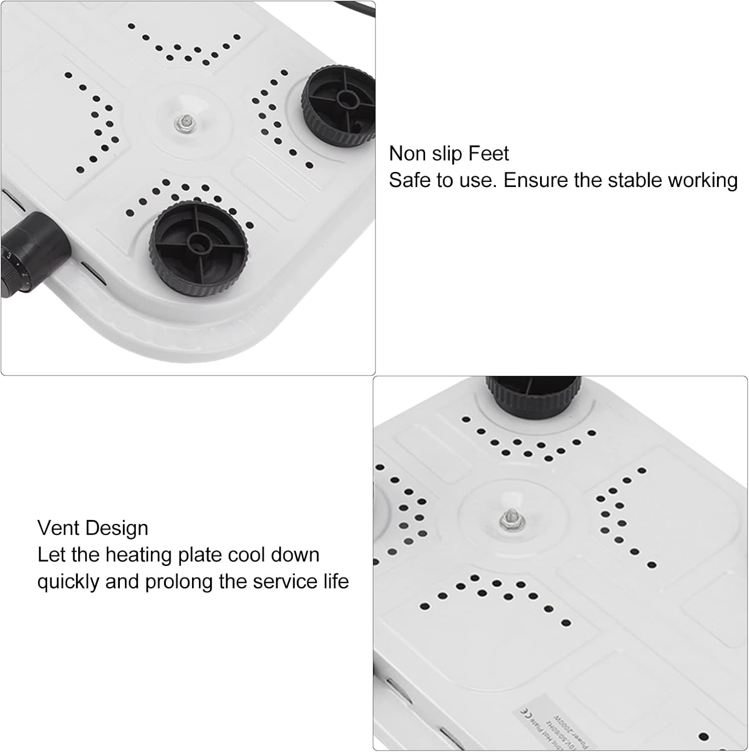 Hot Plate, Electric Double Portable Induction Cooktop Double Home Adjustable Temperature Electric Stove Cast Iron Electric Stove for Kitchen Camping Cooking