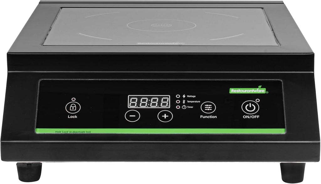 Restaurantware-Kitchen Tek 3500 W Induction Cooktop, 1 Electric Hot Plate With Sensor Touch - 140F To 465F, 10 Wattage Settings, Black Steel Countertop Induction Stove With Ceramic Plate, 240V